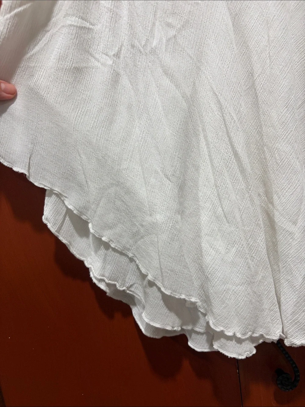 Free People White Ruffle Layered Tank